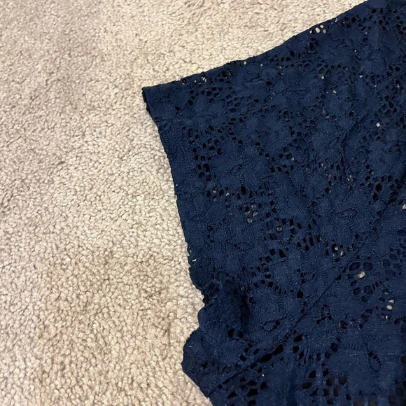 Lane Bryant Crew Neck Sheet Yoke Lace Blouse - Picture 4 of 7